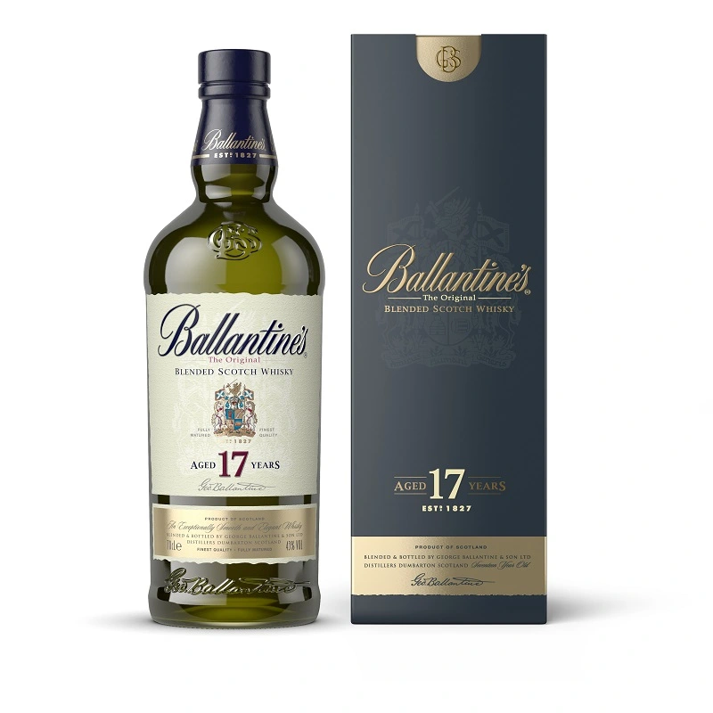 Garrafa de whisky Ballantine's 17 anos com caixa