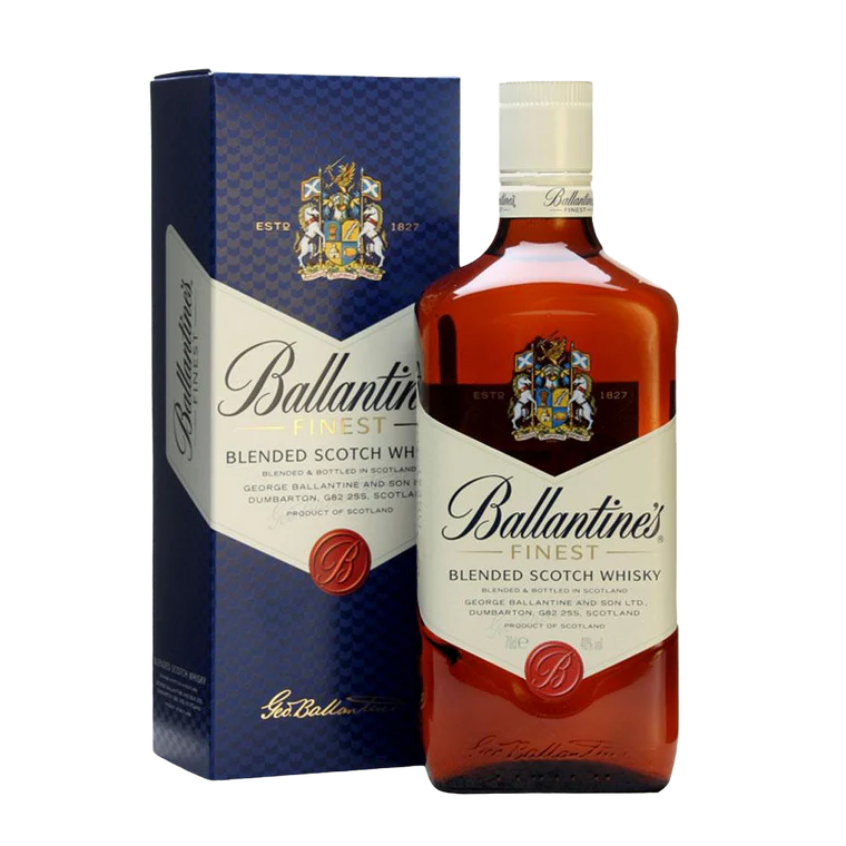 Garrafa de whisky Ballantine's Finest com caixa