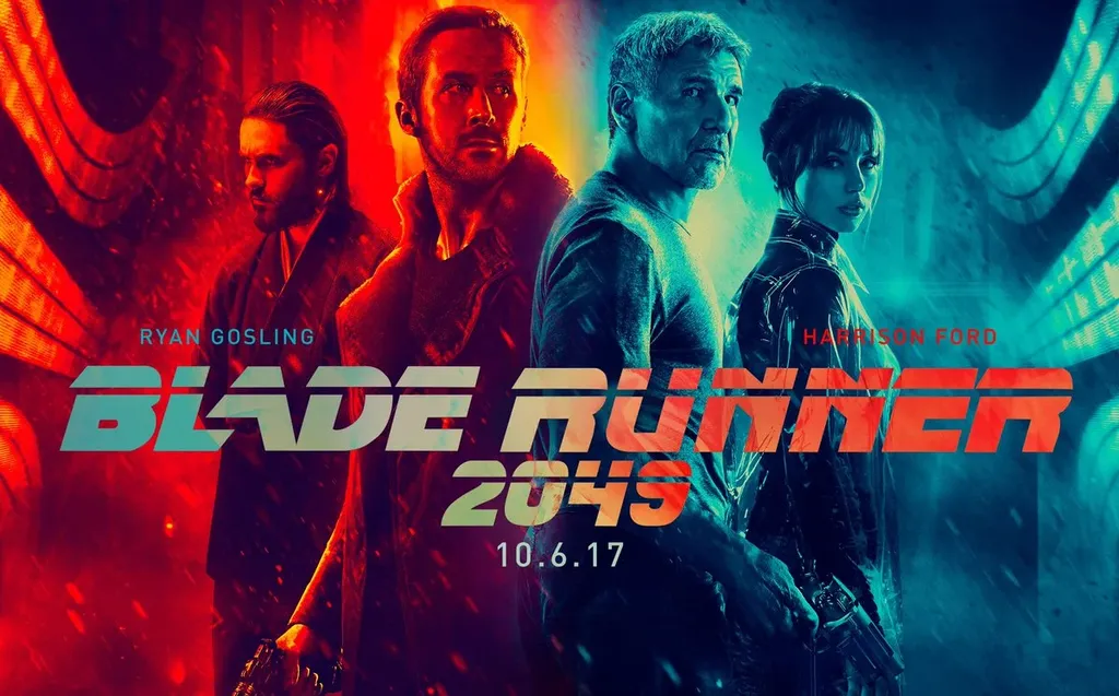 Cartaz do filme Blade Runner 2049 com os personagens principais