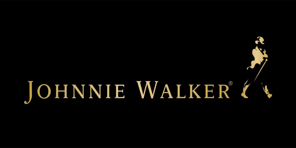 Logotipo Johnnie Walker com o ícone do Caminhante do whisky Red Label.