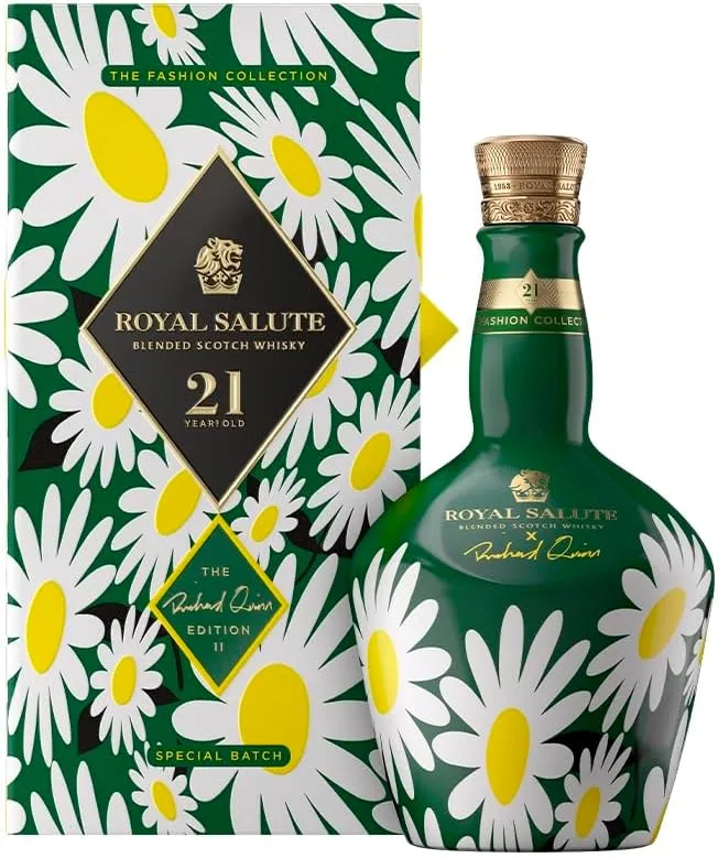 Garrafa e caixa do whisky Royal Salute 21 anos Richard Quinn Daisy