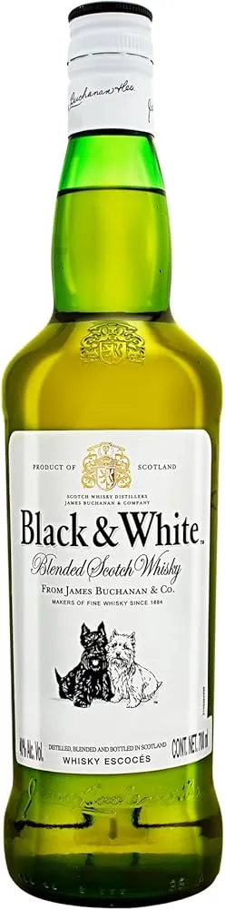 Garrafa de Whisky Black & White