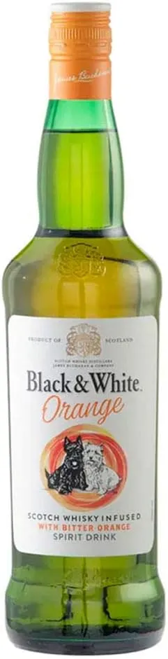 Garrafa de Whisky Black & White Orange.