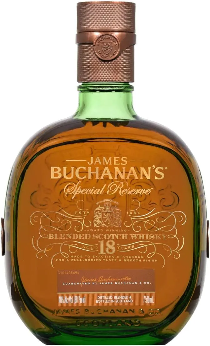 Garrafa de Whisky Buchanan's Special Reserve 18 anos.