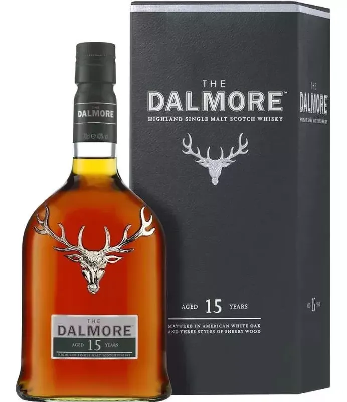 Garrafa de whisky The Dalmore 15 anos com caixa.